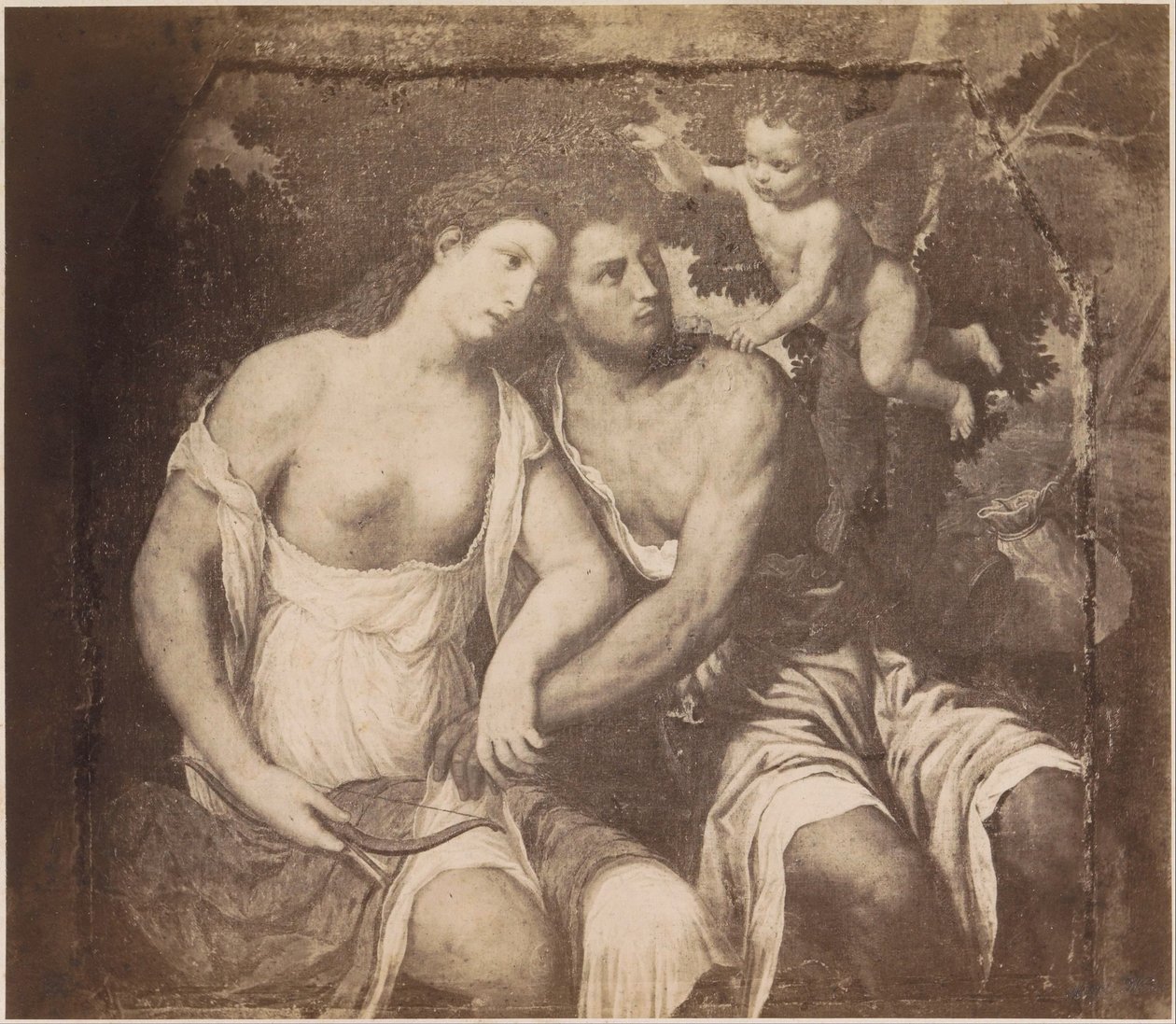 Photoreproduction of the Painting Venus and Adonis after Paris Bordone by Anonymous