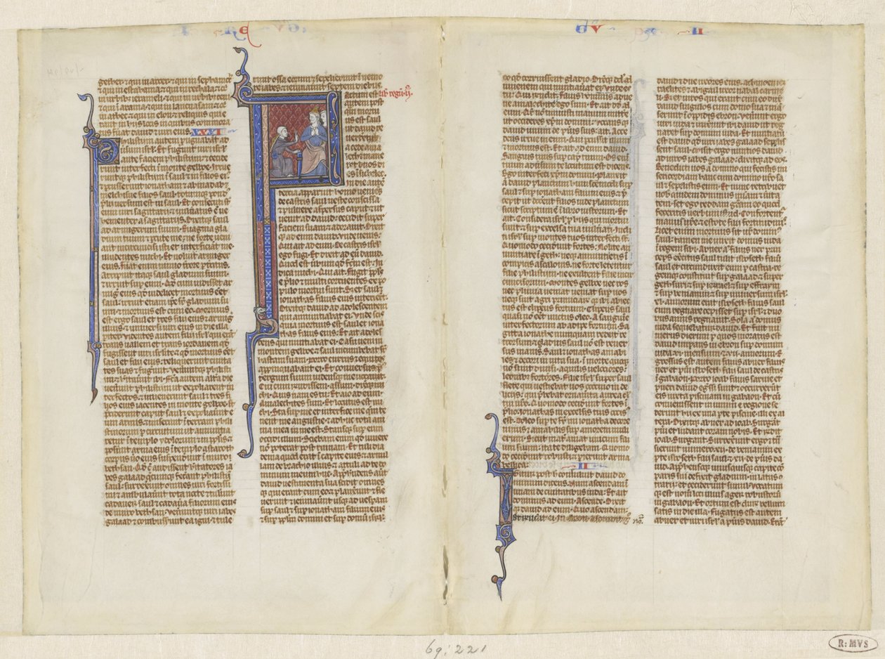 Fragment from a Bible, the Book of Kings, Chapter 2: David Kneels Before Saul by Anonymous