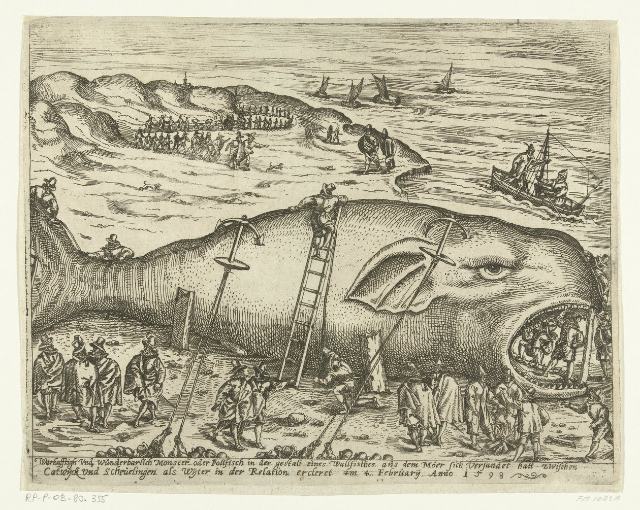 Whale Stranded at Berckhey, 1598 by Anonymous
