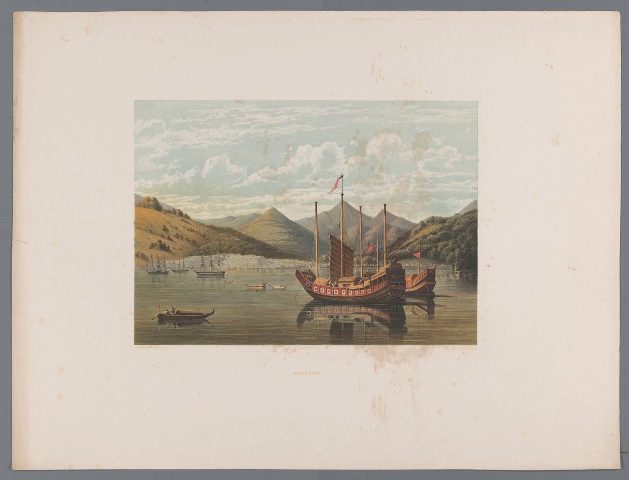 View of Nagasaki from the Water (Souvenir of Japan Views from Nature with Text by Count de Lijnden) by Anonymous
