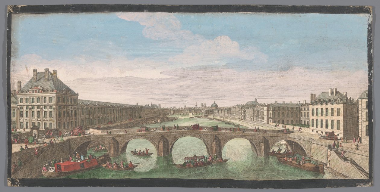 View of the Pont Royal over the Seine in Paris, Looking Towards the Pont Neuf by Anonymous