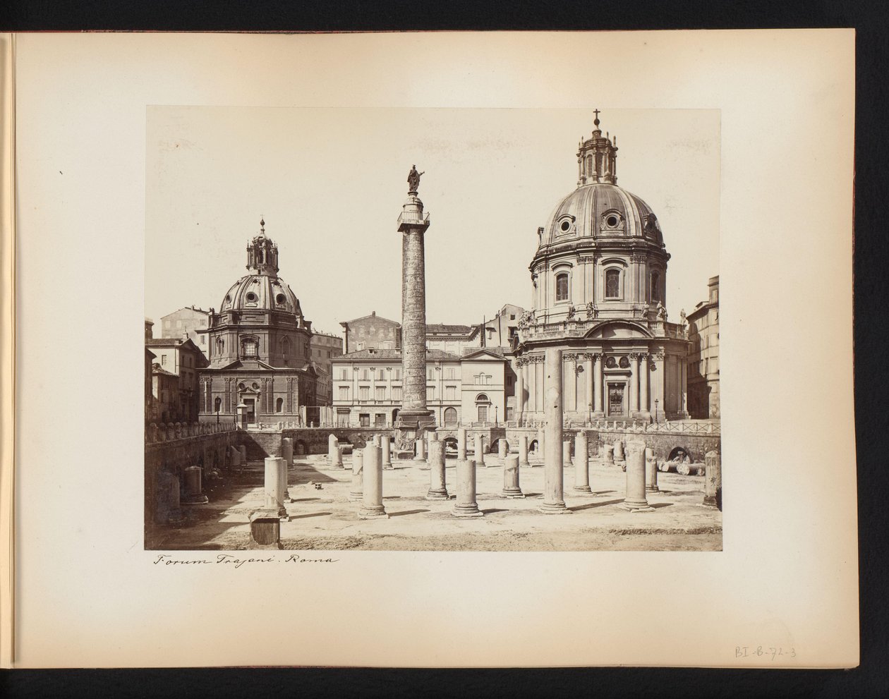 View of the Forum of Trajan in Rome, with the Column of Trajan and the churches of Santissimo Nome di Maria and Santa Maria di Loreto, Italy by Anonymous
