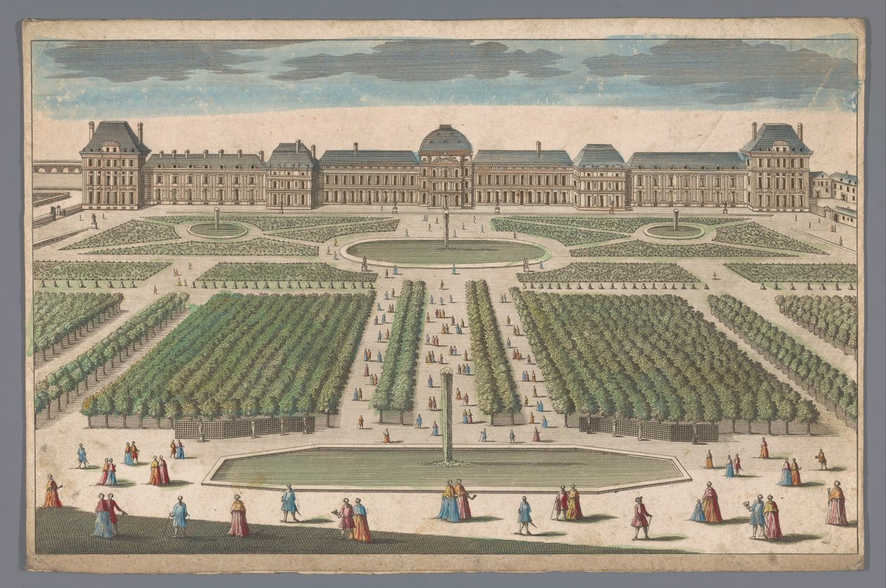 View of the Palais des Tuileries in Paris seen from the Jardin des Tuileries by Anonymous