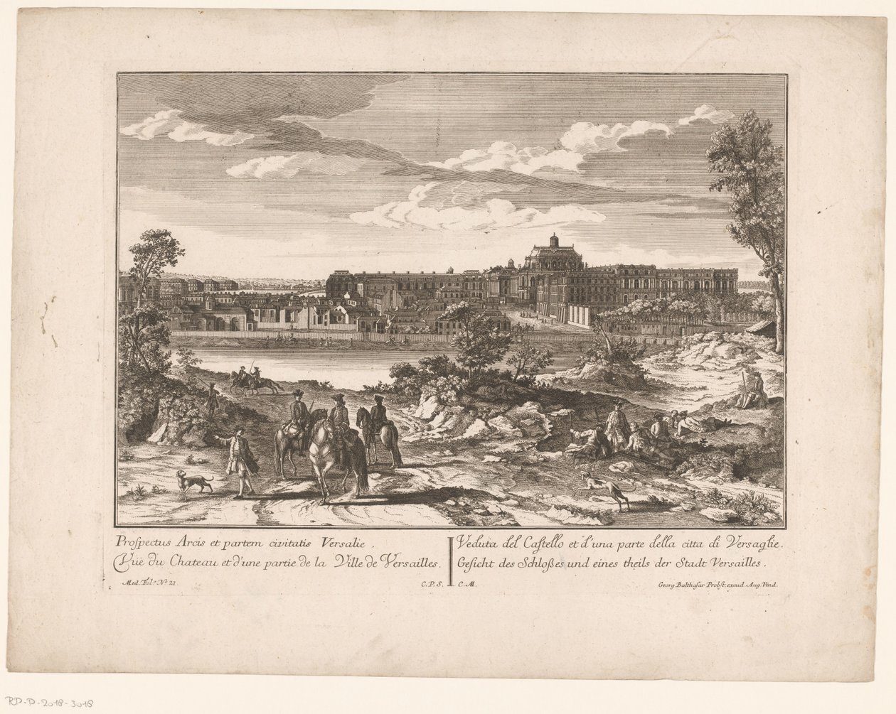 View of the Palace of Versailles and Part of the City by Anonymous