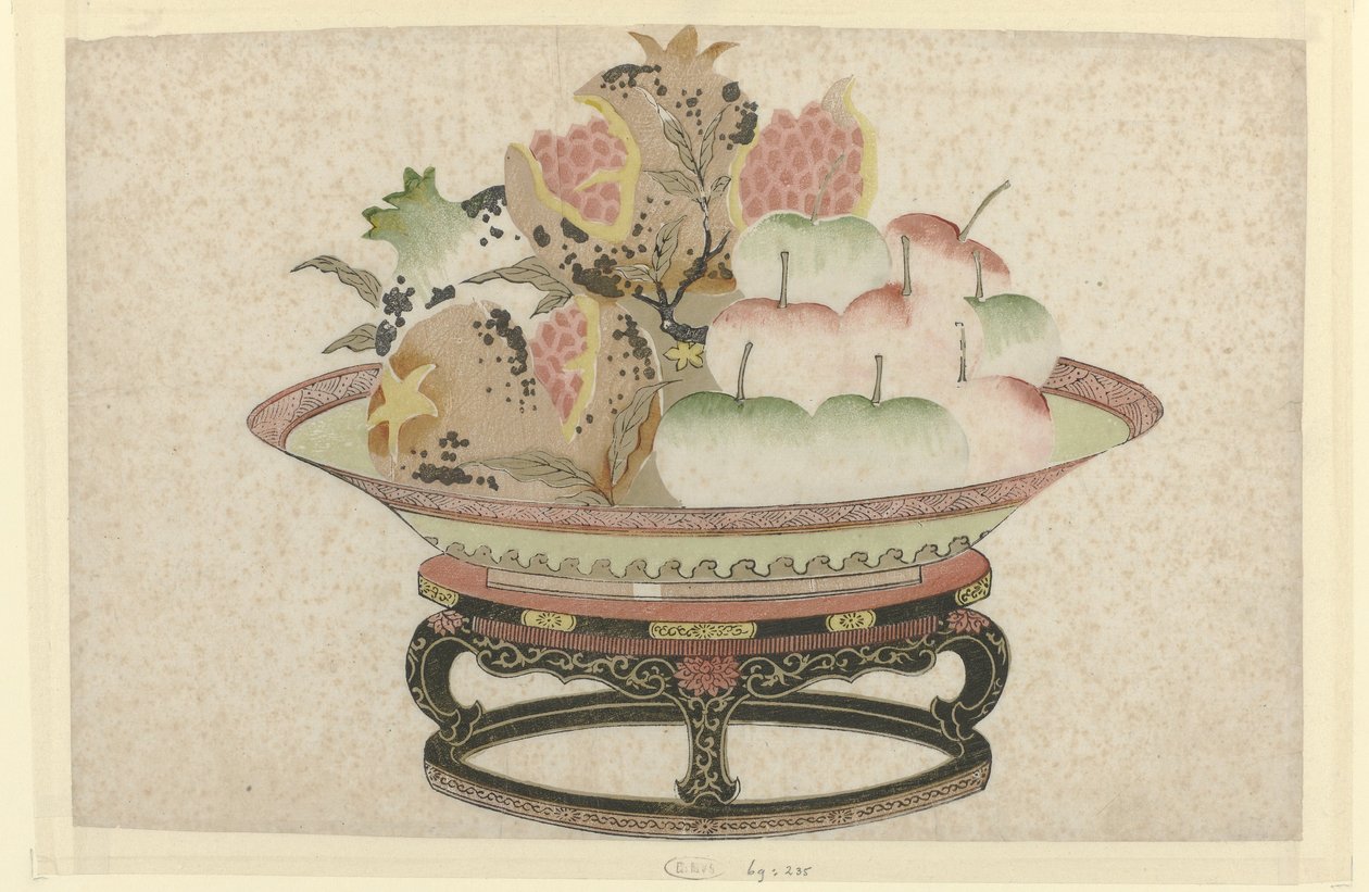 Pomegranates and Apples in a Bowl by Anonymous