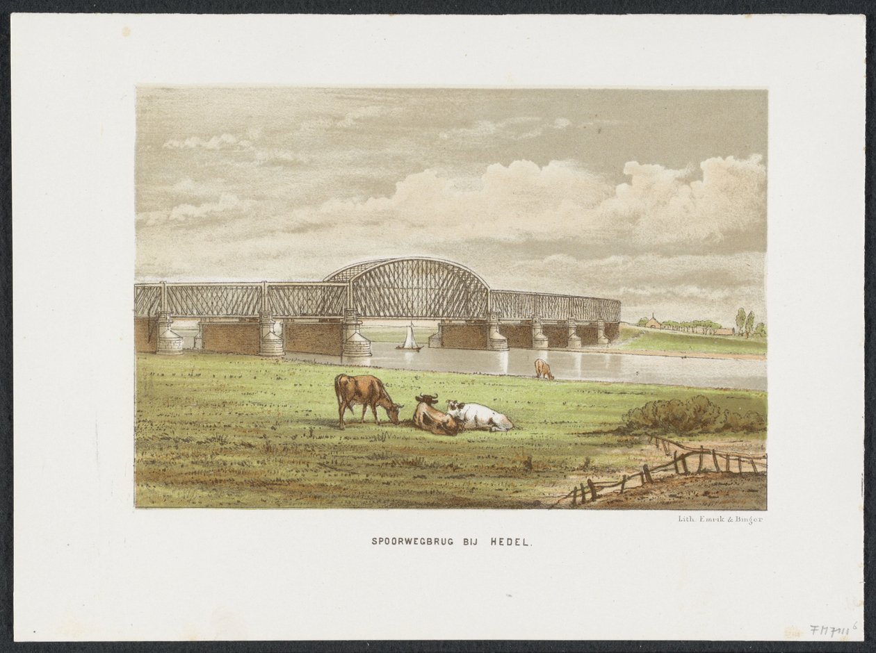 Hedel Railway Bridge over the Maas, 1870 (series title: The Main Railway Bridges in the Netherlands) by Anonymous