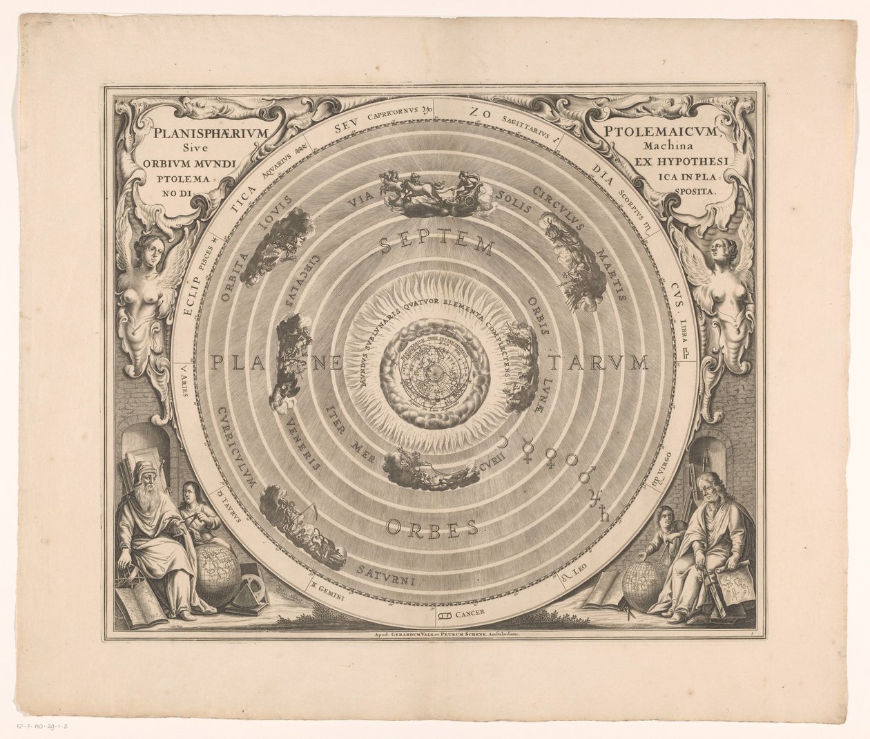 Celestial Map of the Ptolemaic System Planisphaerium Ptolemaicum sive machina orbium mundi ex hypothesi by Anonymous