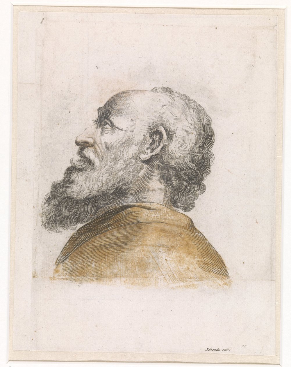 Head of a Bearded Man in Profile Facing Left by Anonymous