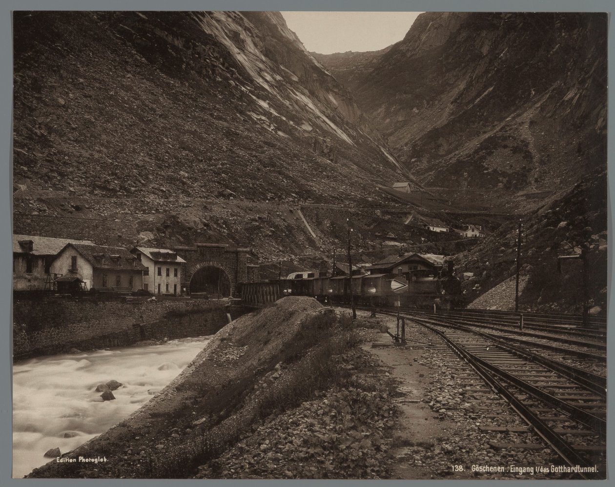 Entrance to the Gotthard Tunnel at Göschenen by Anonymous