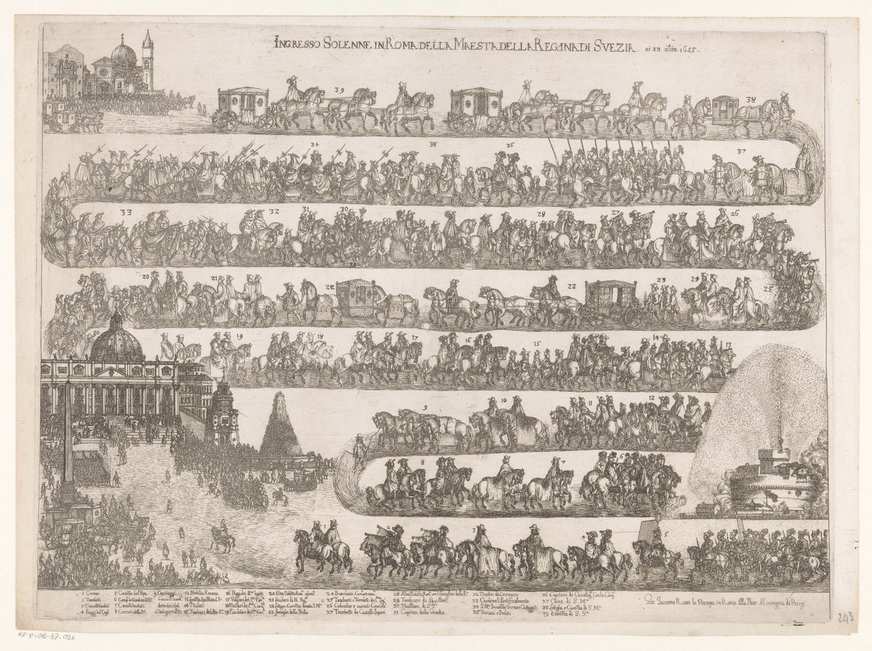 Entry into Rome of Queen Christina of Sweden (Ingresso Solenne in Roma della Maestra della Regina di Svezia ai 23 xbre 1655) by Anonymous