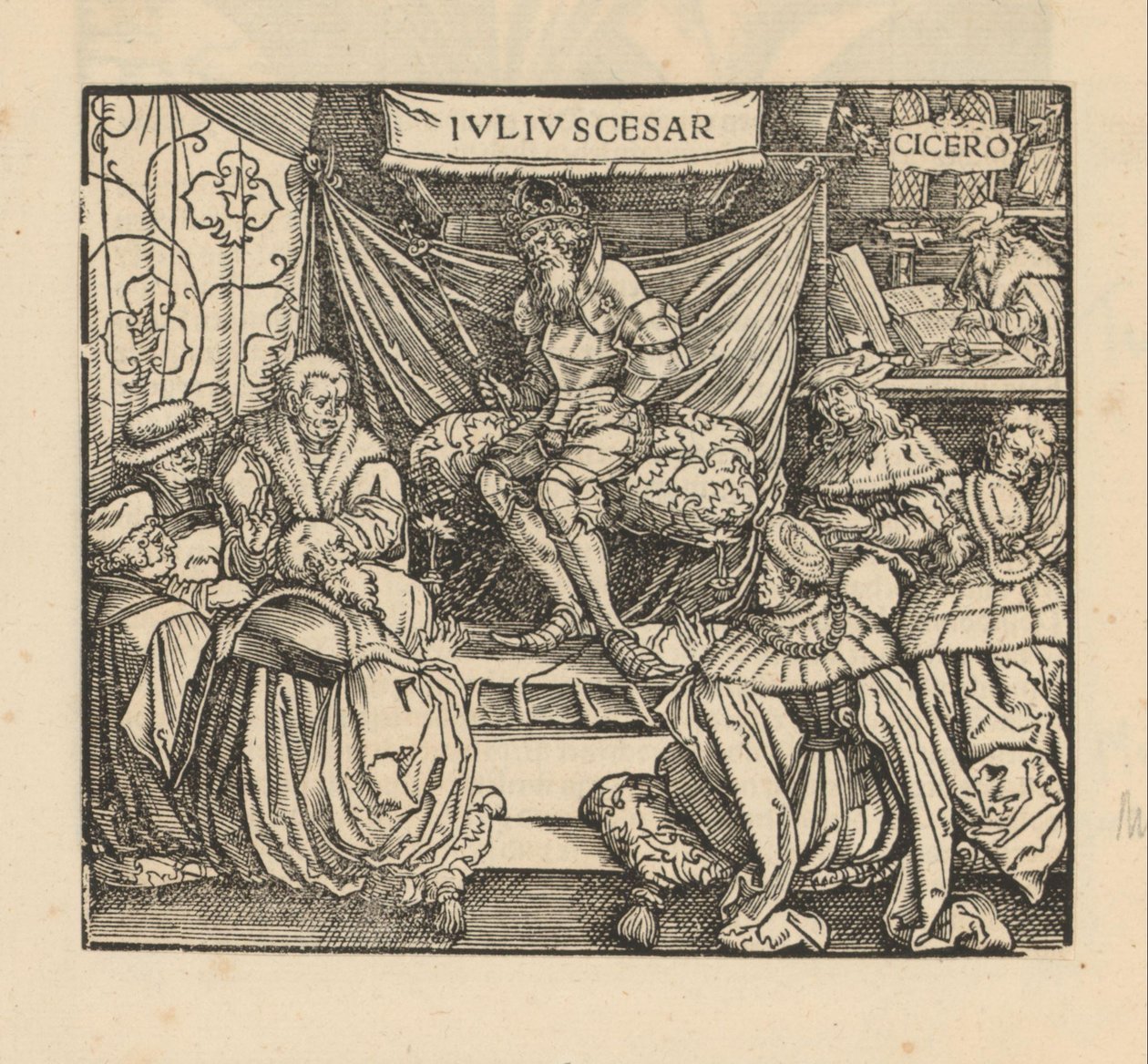 Julius Caesar in a Council Meeting and Cicero Writing in the Background by Anonymous