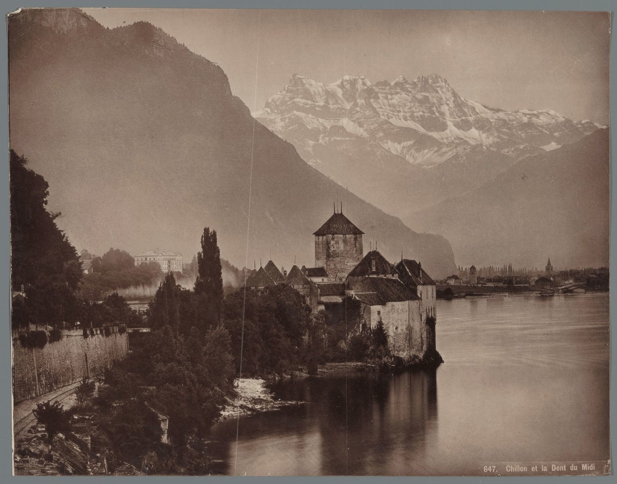 Castle of Chillon on Lake Geneva, in the Distance the Dents du Midi by Anonymous