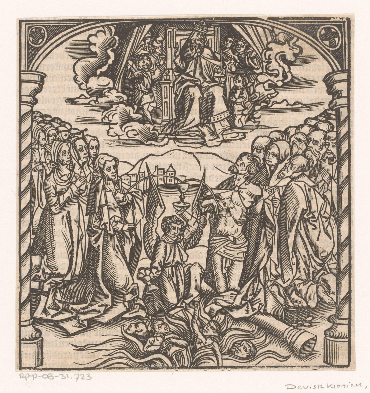 Kneeling Angel Catching a Ray of Christ