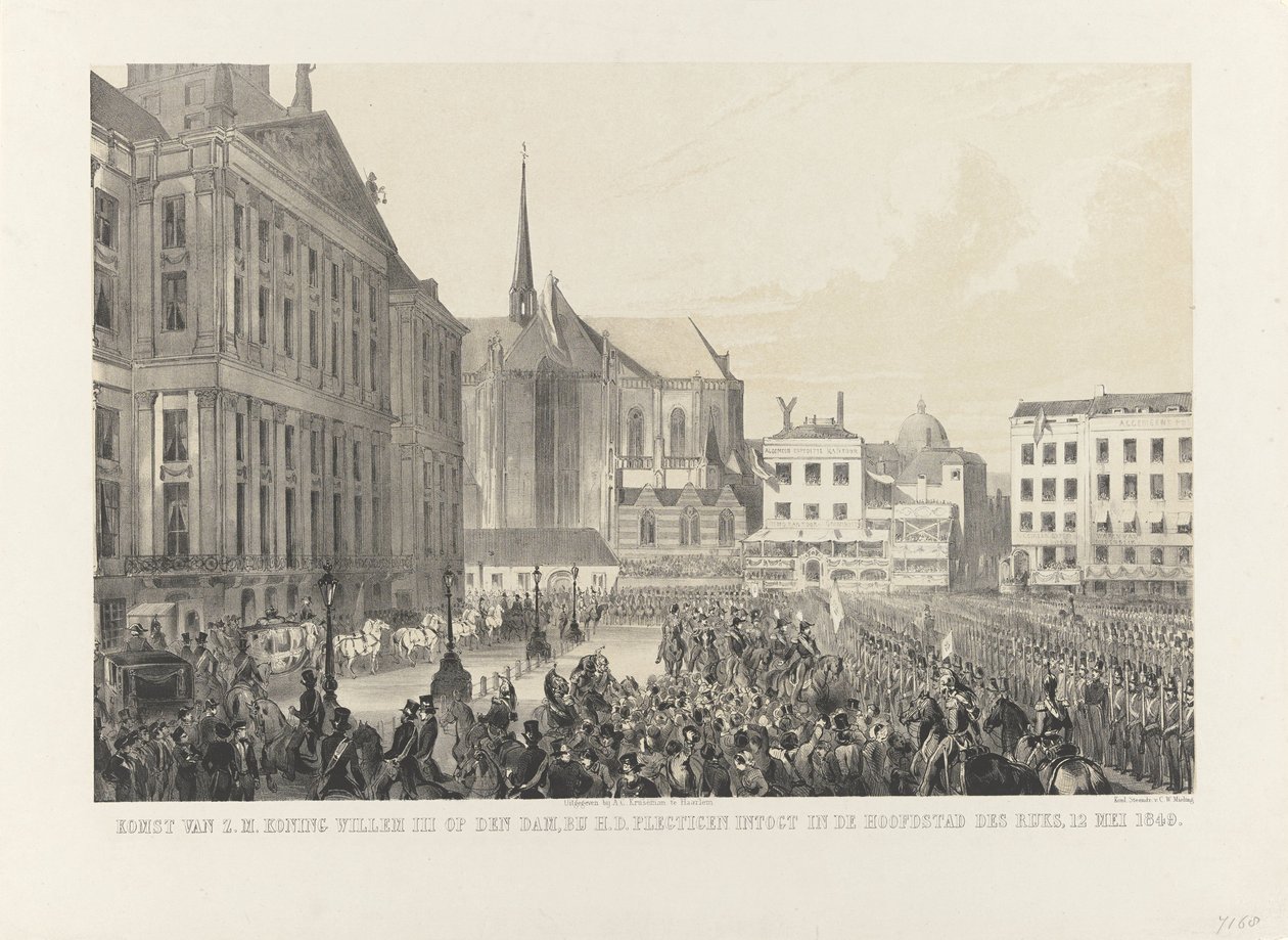 Arrival of H.M. King William III at the Dam, During His Solemn Entry into the Capital of the Kingdom, May 12, 1849 by Anonymous