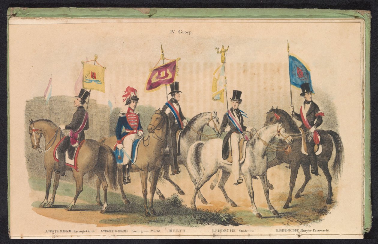 Costumes and Banners of the Honor Guards of Amsterdam, Delft, and Leiden, 1840-1842 by Anonymous
