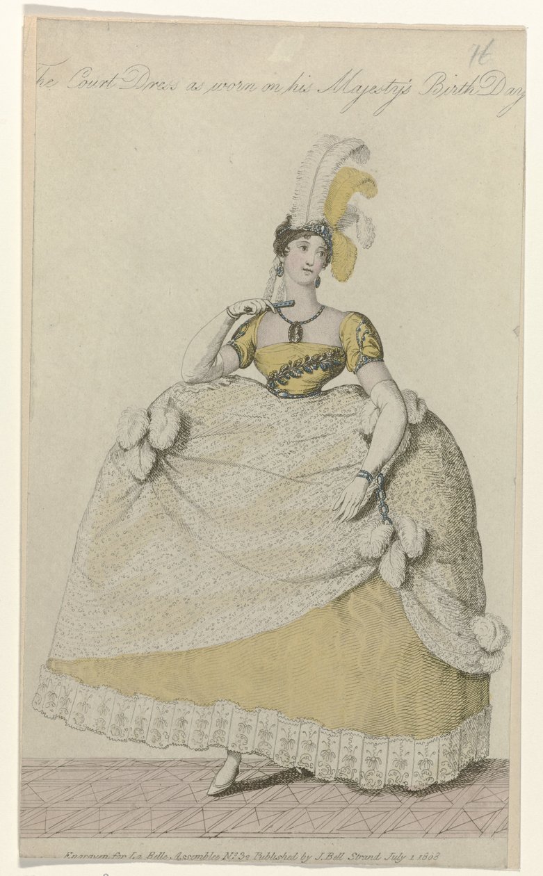 La Belle Assemblee, 1 July 1808, No. 32: The Court Dress by Anonymous