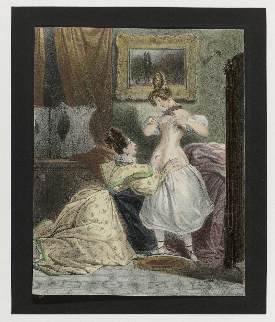 The Corset Maker, ca. 1832: This is the true... by Anonymous