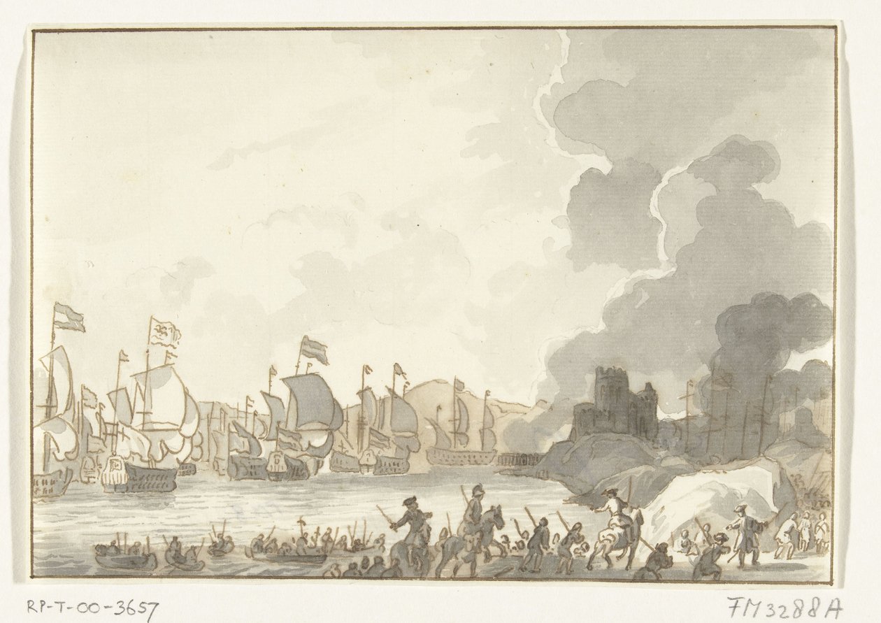 Landing of the English and Dutch Fleet at Cadiz, 1702 by Anonymous