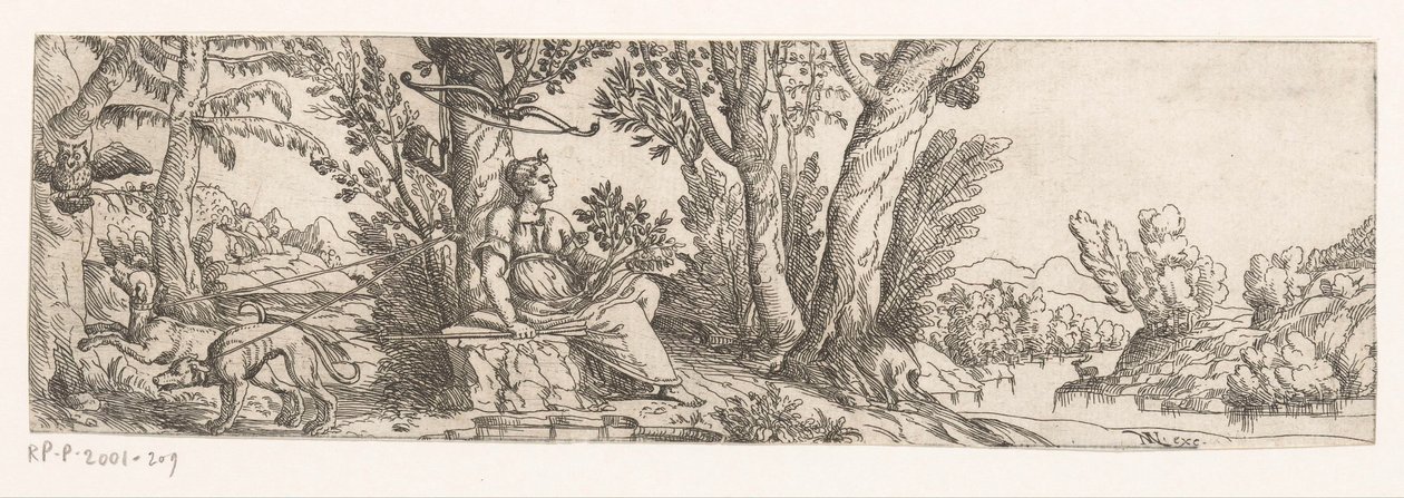 Landscape with Diana and Her Hunting Dogs by Anonymous