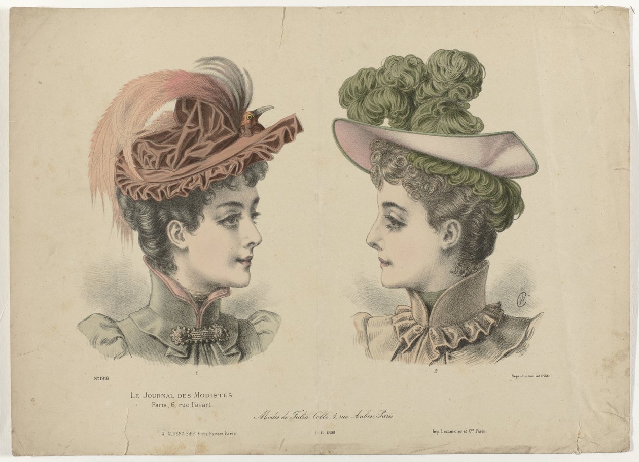 The Journal of Modistes, 1-11-1892, No. 1916: Fashions by Julia Coll by Anonymous