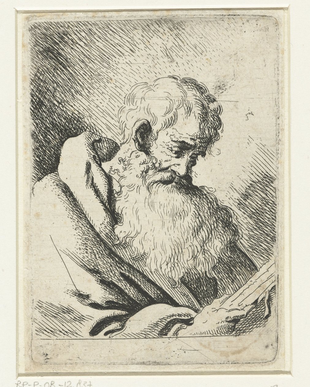 Old Man Reading by Anonymous