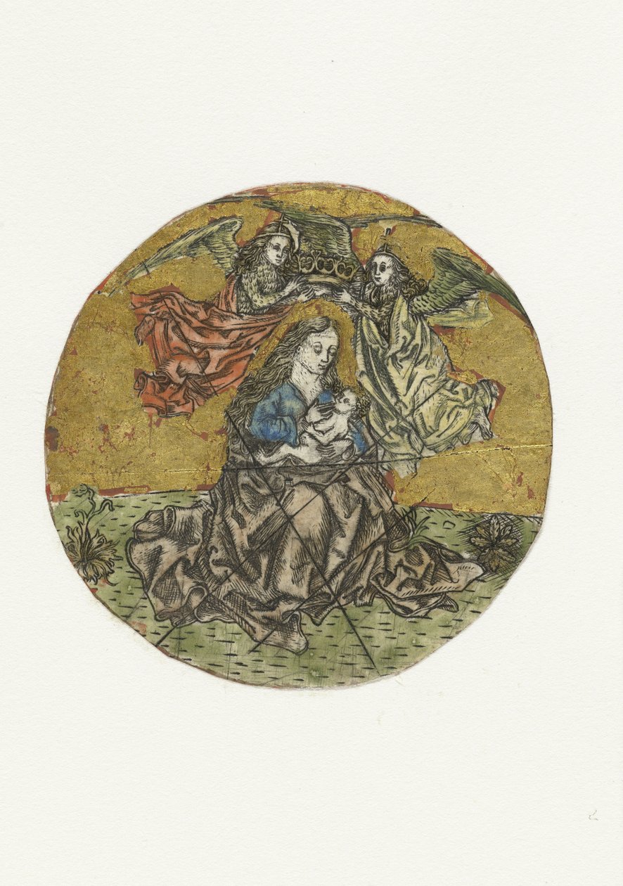 Madonna Crowned by Two Angels by Anonymous