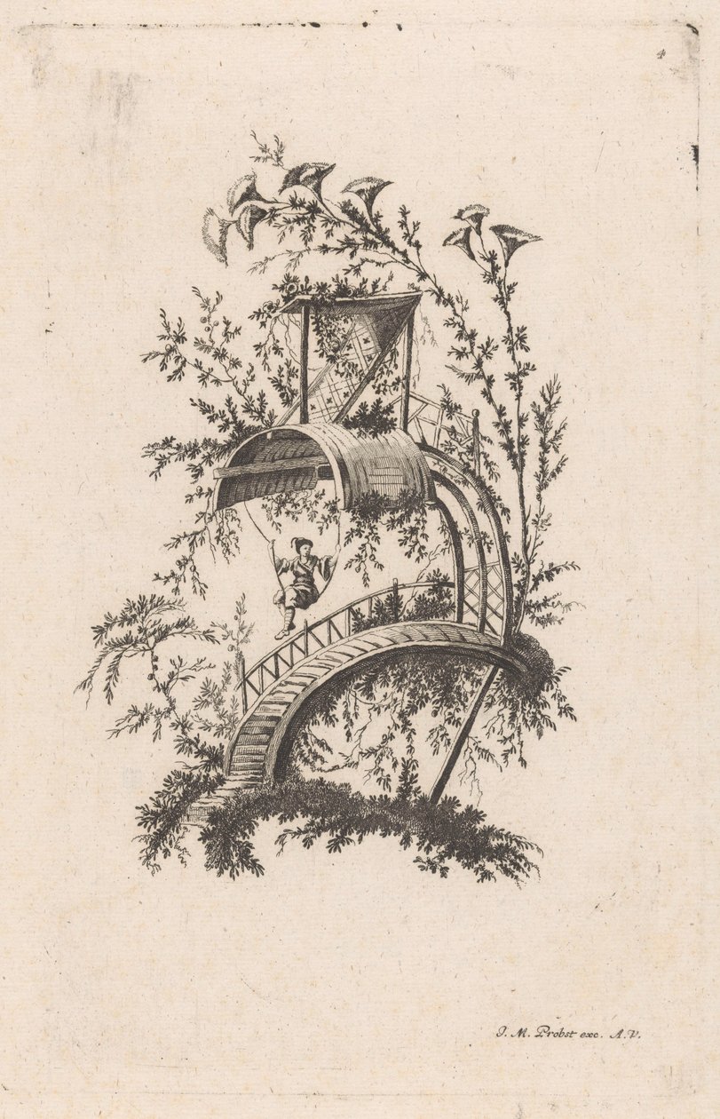 Man on Swing Cahier de six Baraques Chinoises (series title) by Anonymous