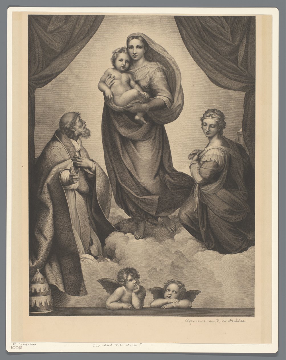 Mary and Child with St. Sixtus and St. Barbara (Sistine Madonna) by Anonymous