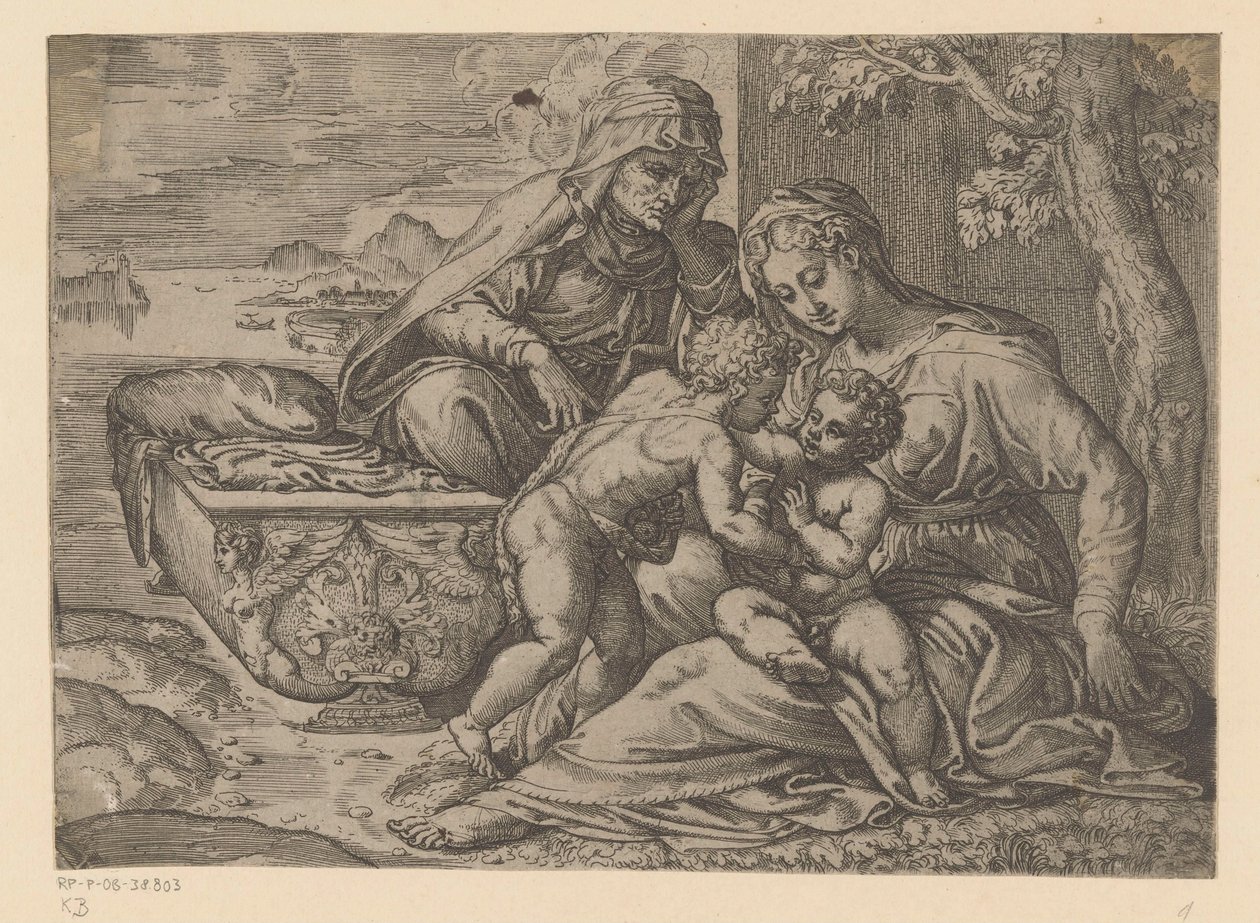 Mary with the Christ Child, John the Baptist, and Elizabeth by Anonymous