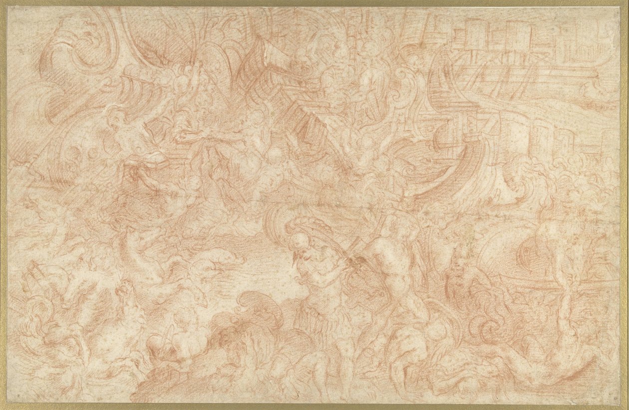 Neptune Intervenes in a Sea Battle by Anonymous