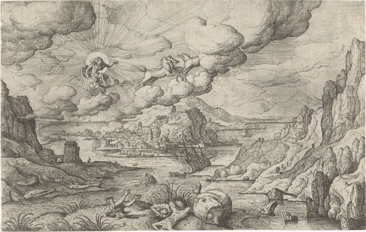 Phaethon Riding in the Sun Chariot (Landscapes with Mythological and Biblical Representations) by Anonymous