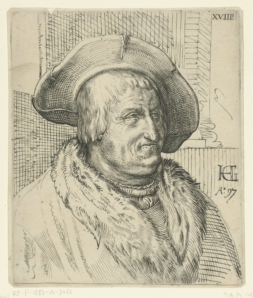 Portrait of a Man with a Hat by Anonymous