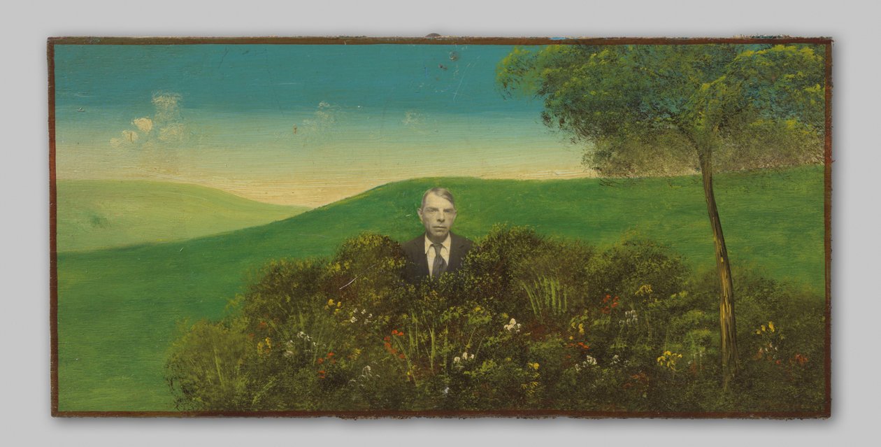 Portrait of an Unknown Man in a Painted Landscape by Anonymous