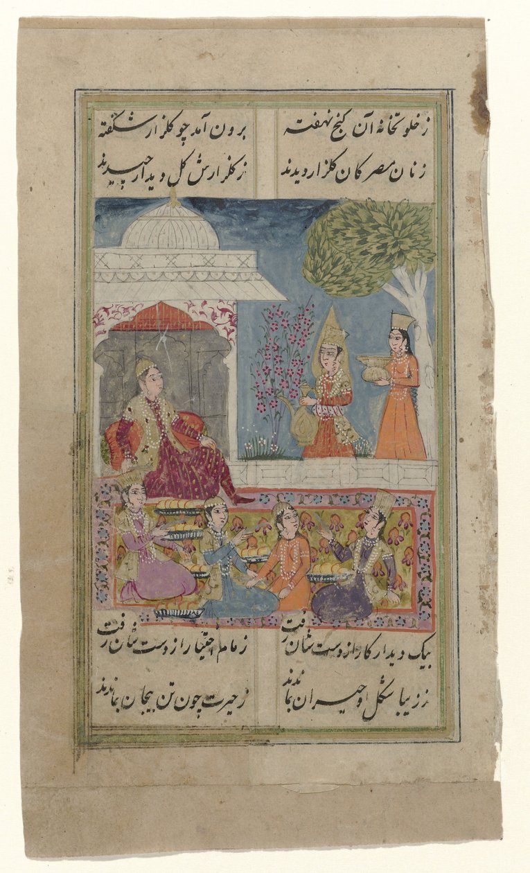 Prince in a Pavilion Receiving Dishes by Anonymous