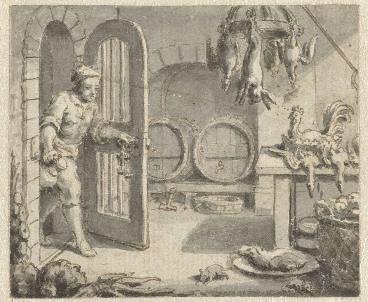 City Rat and Country Rat (Designs for Illustrations for a Edition of Jean de la Fontaine