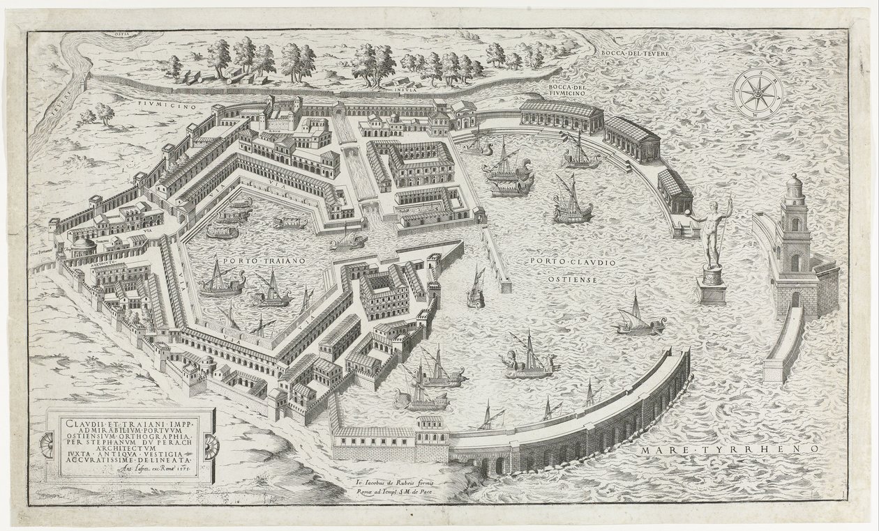 Reconstruction of the Ancient Harbor of Ostia (Speculum Romanae Magnificentiae) by Anonymous