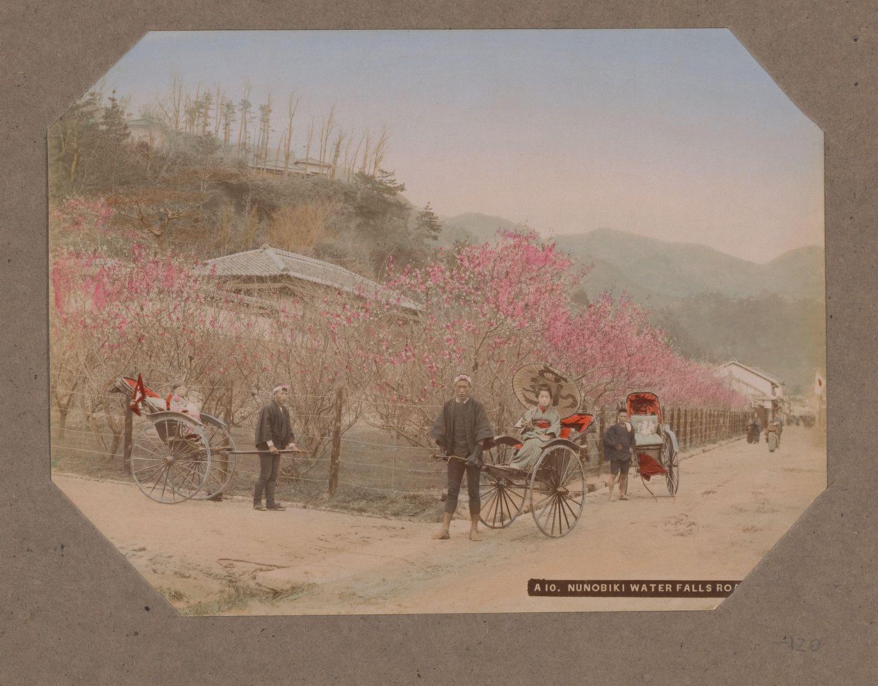 Rickshaws on the road to the Nunobiki Falls in Kobe, Japan by Anonymous