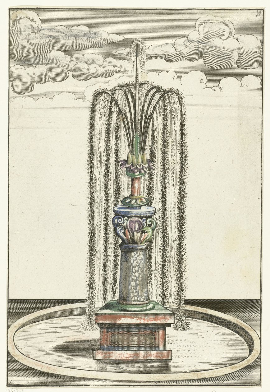 Round Basin with Short Column (Architectura Curiosa Nova) by Anonymous