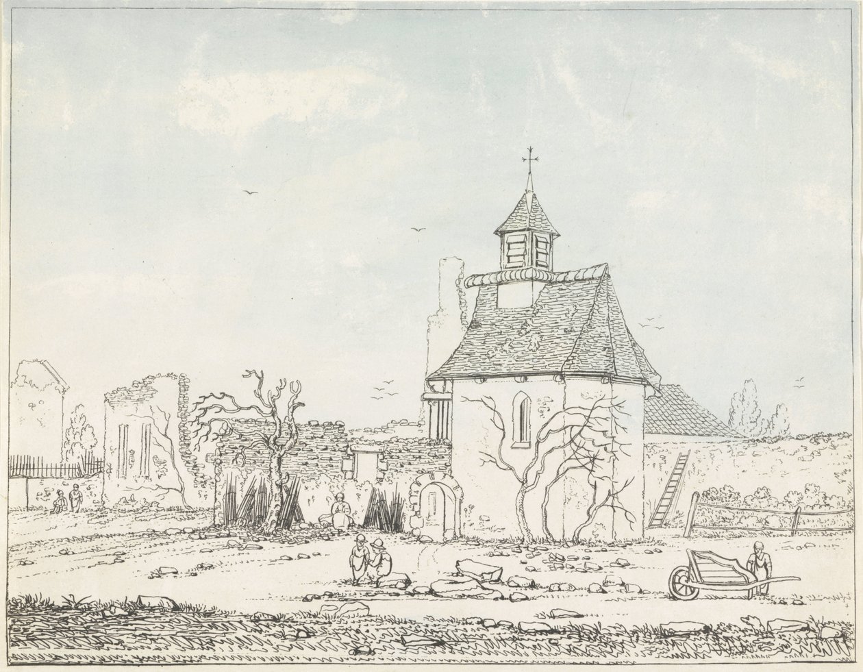 Ruins of Hougoumont Seven Plates of Waterloo and Surroundings (series title) by Anonymous