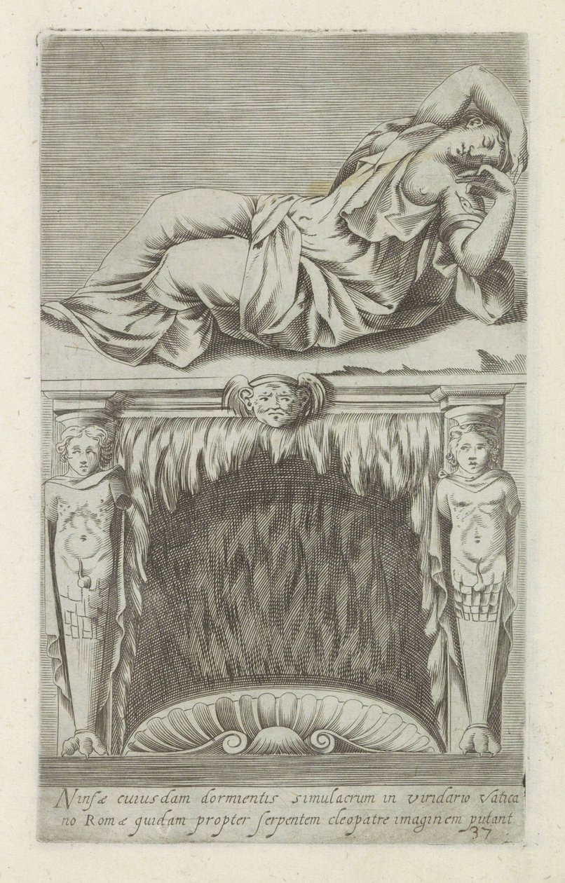 Sculpture of the Sleeping Ariadne Above a Fireplace by Anonymous