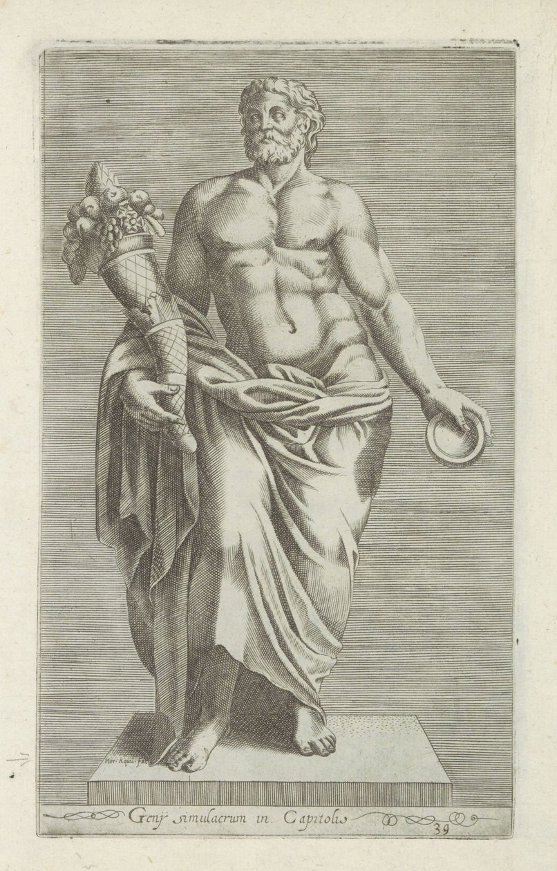 Sculpture of a Man with a Cornucopia by Anonymous