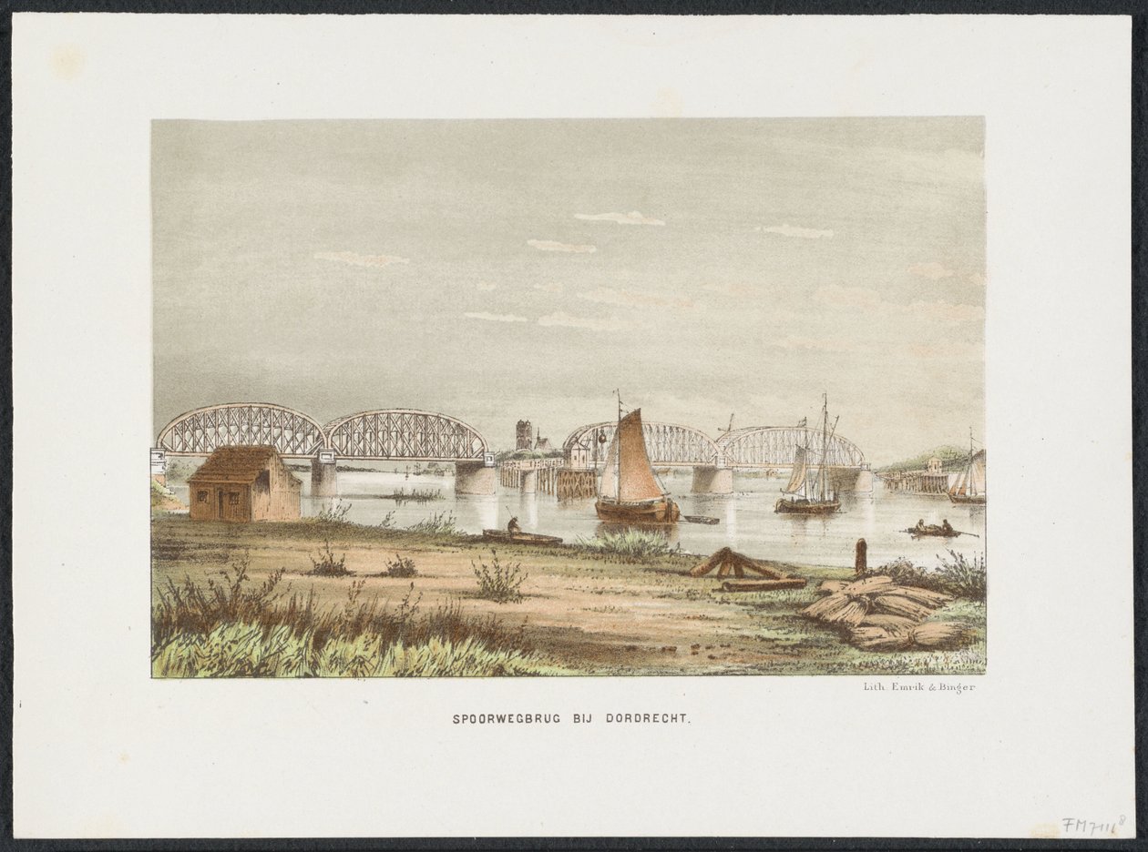 Railway Bridge at Dordrecht, 1872 (The Principal Railway Bridges in the Netherlands) by Anonymous