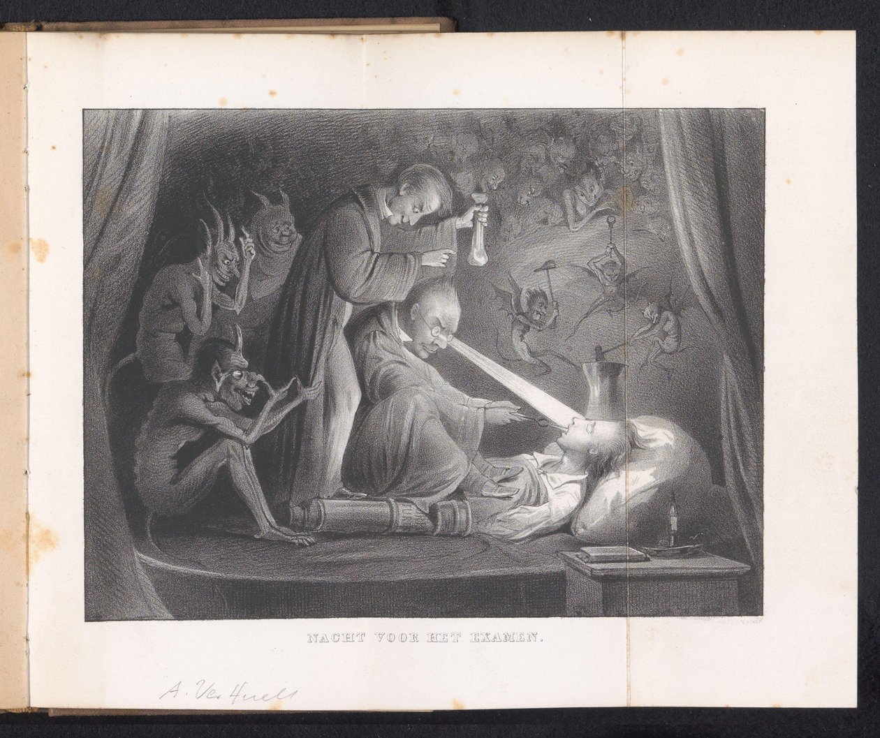 Caricature in Leiden Student Almanac, 1844 by Anonymous