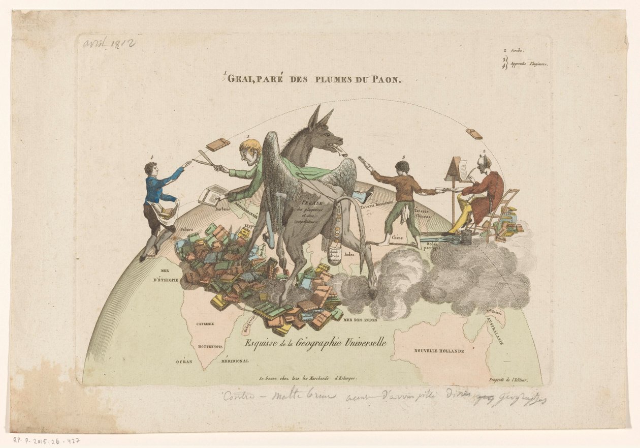 Caricature of the Universal Geographies by Conrad Malthe-Brun by Anonymous