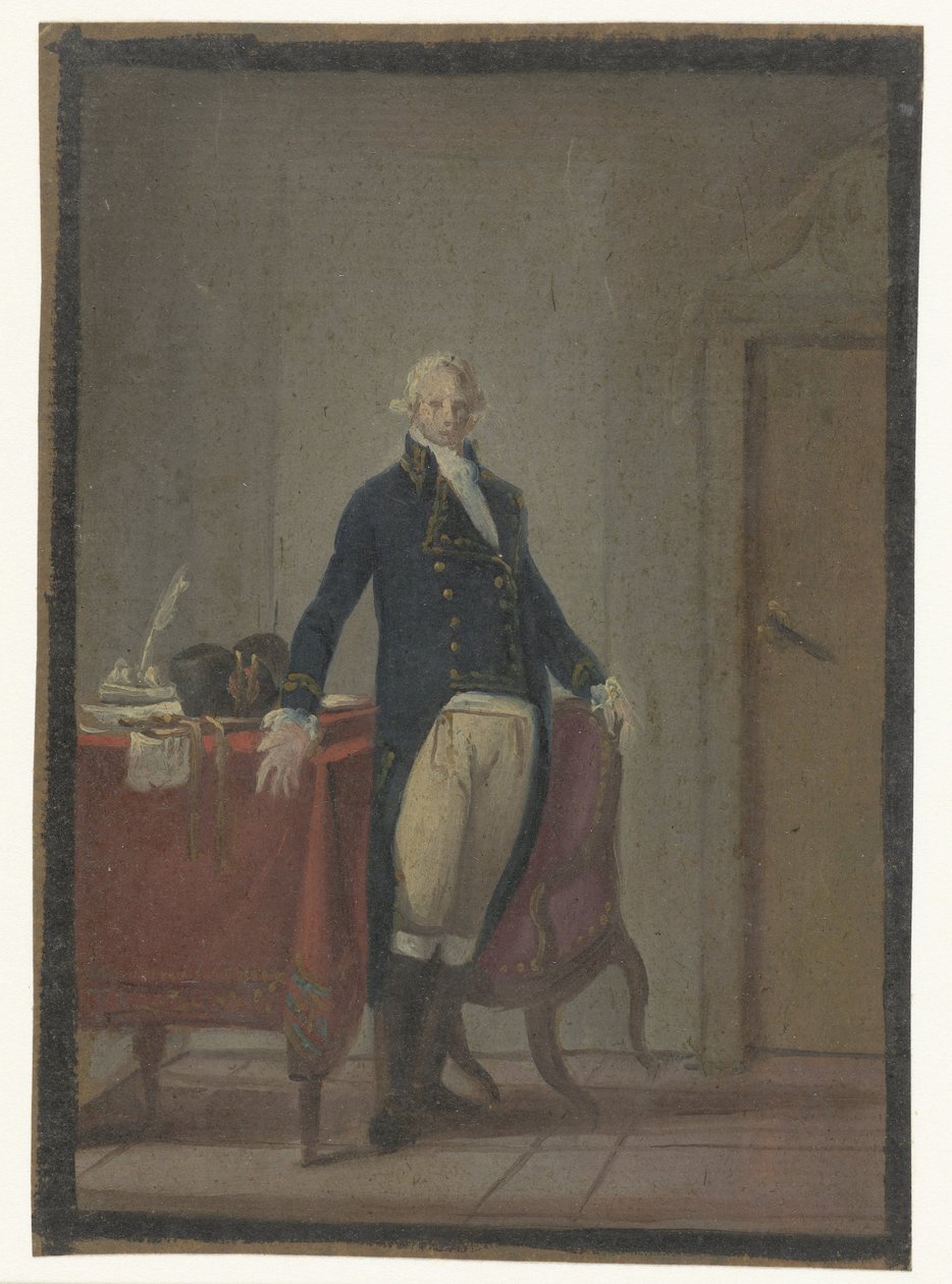 Standing Man at His Writing Desk by Anonymous