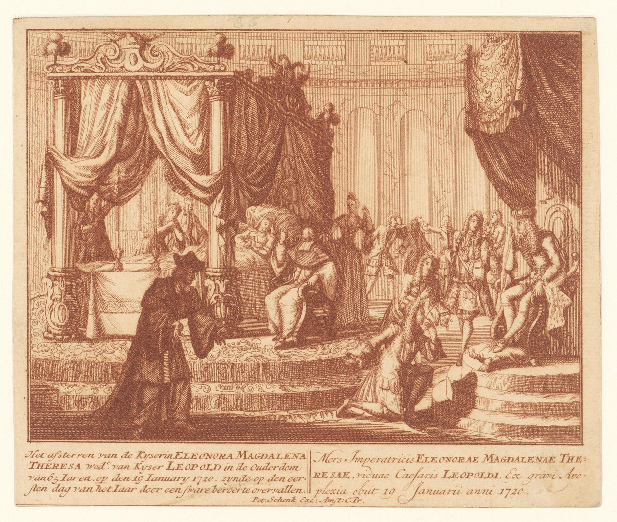 Deathbed of Empress Eleonora of Palatinate-Neuburg, January 19, 1720 by Anonymous