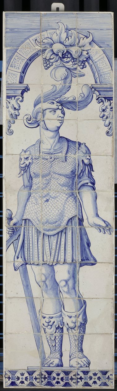 Tile Picture with a Roman Hero by Anonymous