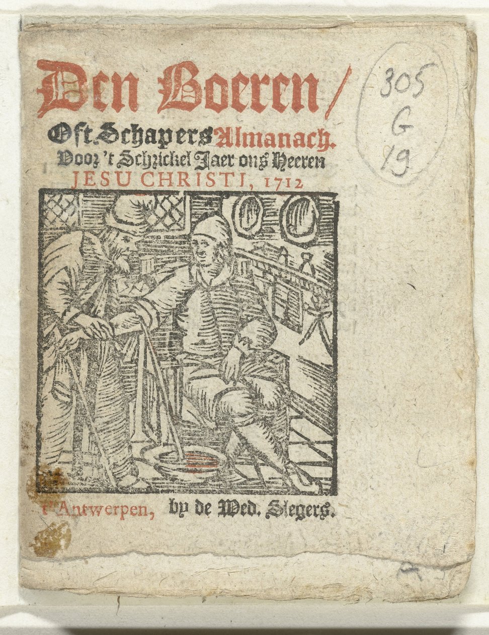 Title Page for: The Farmers / Or Shepherds Almanac for the Leap Year of Our Lord Jesus Christ, 1712 by Anonymous