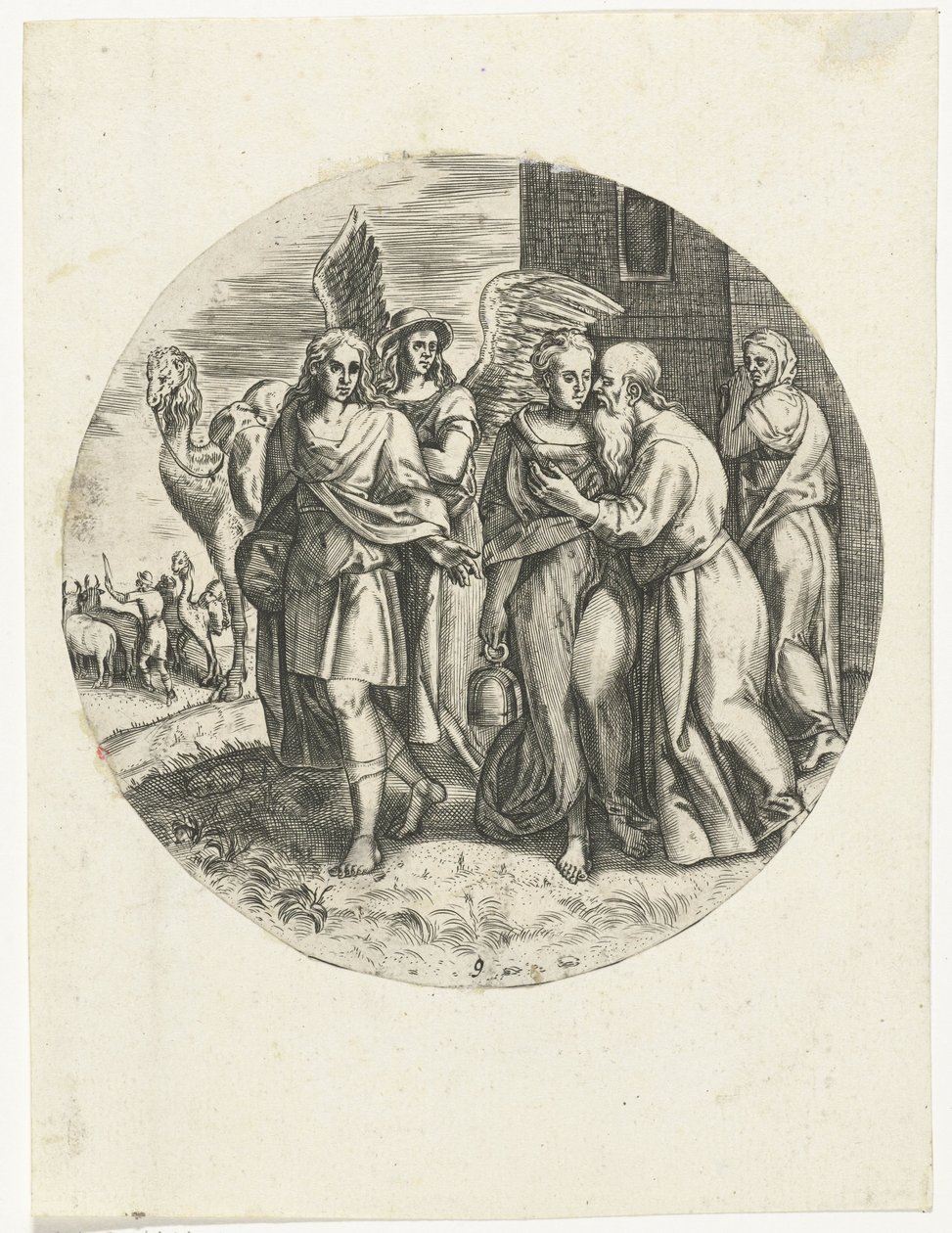 Tobias and Sarah Bidding Farewell to Raguel and His Wife (Story of Tobias) by Anonymous