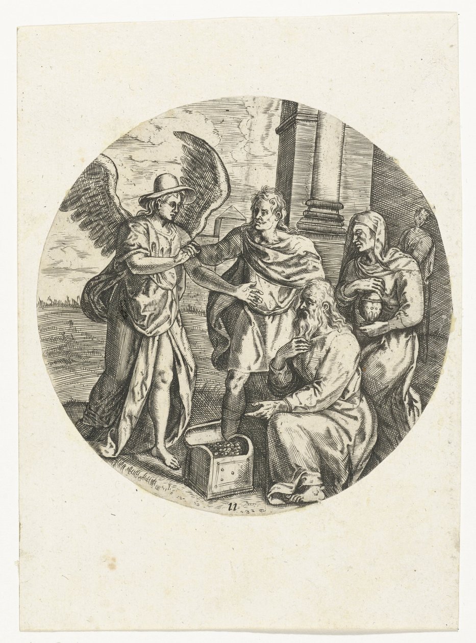 Tobias and His Father Giving Money to the Angel by Anonymous